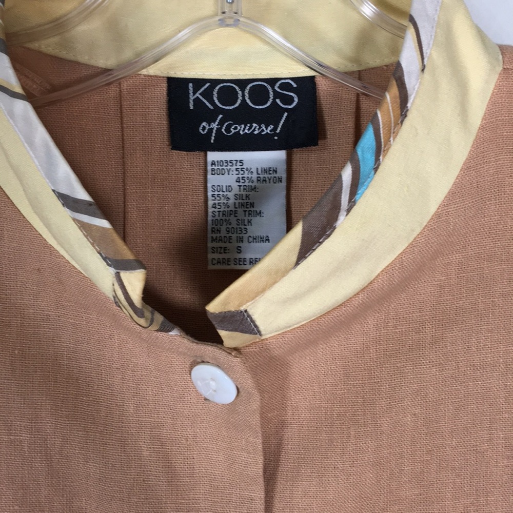 Koos S vintage linen/rayon/silk jacket - Picture 2 of 4